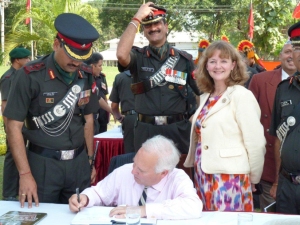 The Author, Andrew Kerr, Book Signing with the Jammu & Kashmir Rifles - Nov 2010